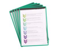 Djois, 194605 - Sacchetti magnetici Tarifold A4, Verde, 5 pezzi, PVC antiriflesso, striscia magnetica, telaio rinforzato, ideale per fabbrica, ufficio, superfici metalliche