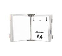 Djois 414102 - Sistema di visualizzazione a parete in metallo Tarifold, A4, 10 tasche, bianco, 1 pezzo, protegge e organizza documenti, accesso immediato, espandibile, ecologico