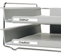 Djois 7530-10 - Porta etichette autoadesivo, a strisce, permanente, 150 x 30 mm, con inserti trasparenti, 10 pezzi, soluzione durevole, ideale per armadi, scaffali, ufficio, cestini, mobili