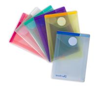 Djois - B510219 - Buste con velcro - formato verticale - 8 x 11,5 cm - PP - colori assortiti - Djois - conf. 6 colori - 80543 - Conf. da 1 Pz. - B510219