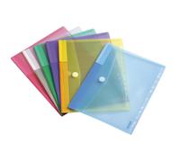 Djois - B510229 - Buste forate con bottone in velcro - A4 - PP - colori assortiti - Djois - conf. 12 pezzi - 71889 - Conf. da 1 Pz. - B510229