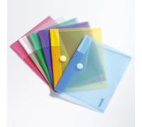 Djois by Tarifold - B510279 - Buste con bottone in velcro - PP - 25 x 13,5 cm - colori assortiti - Djois - conf. 6 pezzi - 80324 - Conf. da 1 Pz. - B510279