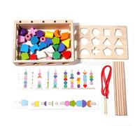 Djowyh Blocchi di riconoscimento colore, puzzle geometrici - Giocattolo per sequenziare le perline abbinate alle forme dei bambini - Giocattoli impilabili dal design realistico per Pasqua, festa dei