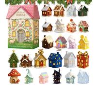 Djowyh Conto Alla Rovescia Per Natale | Decorazione A Forma Di Casa In Acrilico 2D - Decorazione Conteggio Alla Rovescia Natale 24 Giorni | Per Feste Stagionali Halloween Festa Del Ringraziamento