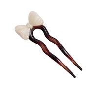 Djowyh Forcina per capelli twist francese, forcina per capelli francese - Bastoncino per capelli cinese | Simpatico papillon, copricapo estetico da donna a forma di U, per capelli in stile