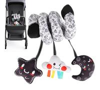 Djowyh Giocattolo da Passeggino, Peluche Sensoriale Ad Alto Contrasto con Campanello, Accessorio Leggero per Interno Auto, Strumento Educativo Interattivo per Sviluppo Sensoriale
