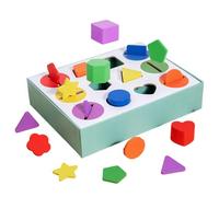 Djowyh Gioco di selezione di stampi per bambini piccoli, giocattoli in età prescolare, colori e forme, giocattolo in legno per lo sviluppo delle capacità motorie, capacità cognitive e formazione STEM