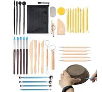 Djowyh Kit di strumenti in ceramica, per la produzione di ceramiche per adulti Pottery Kit con custodia - Sculture versatili per la progettazione di
