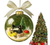Djowyh Palla di Neve Decorazione per Albero | Decorazione Natale Creazioni Cucito Palla di Neve Trasparente - Pallina Natalizia Artigianale Appendibile per Casa Ufficio Giardino Balcone