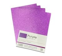 DJP 10 fogli di cartoncino glitterato formato A4, 230 g/m², colore viola