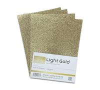 DJP 10 fogli di cartoncino glitterato formato A4, 230 g/m², non perde pelo, colore: oro chiaro