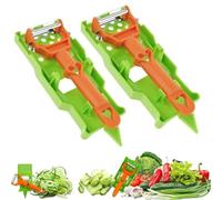 DJSDN Kit pelapatate e Julienne - Pelapatate Multiplo for Patate, cetrioli, Mele e Limoni, Lama in Acciaio Inossidabile, Include Un tagliaverdure a Spirale e Uno spremiagrumi(2pcs)