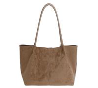 DJSKLDF Borsa Camoscio Marrone Borsa a tracolla da donna in finta pelle scamosciata morbida retrò di lusso Designer Trend Borse femminili ad alta capacità per Tutti i Giorni(Khaki)