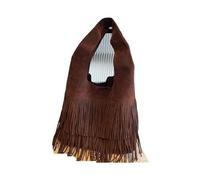 DJSKLDF Borsa con Nappe Borsa a secchiello grande capacità casual con nappa in pelle retrò per Vacanze(Chocolate)