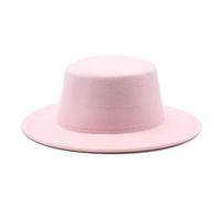 DJSKLDF Cappello Cilindro Cappelli in feltro autunno-inverno for cappelli da cerimonia con berretti jazz a sommità piatta for ragazze(Pink)