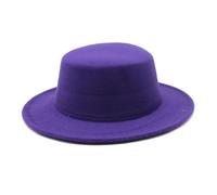 DJSKLDF Cappello Cilindro Cappelli in feltro autunno-inverno for cappelli da cerimonia con berretti jazz a sommità piatta for ragazze(PURPLE)