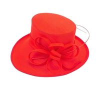 DJSKLDF Cappello da Sposa Cappelli da Chiesa di Lusso con Piume for Feste tè, Eleganti Cappelli a Cilindro for Fotografia, Banchetto for Donna, Cerimonia for Matrimonio(Red)