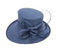 DJSKLDF Cappello da Sposa Cappelli da Chiesa di Lusso con Piume for Feste tè, Eleganti Cappelli a Cilindro for Fotografia, Banchetto for Donna, Cerimonia for Matrimonio(Blue)