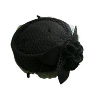 DJSKLDF Cappello da Sposa Cappello da Cerimonia in Lana, Invernale, in Feltro, a Forma di tamburello, for Donna, Chiesa, con Velo e Fiocco, Stile Fedora(Color-04)