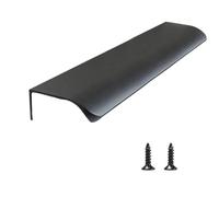 DJSKLDF Maniglie dei Cassetti Invisibili Maniglia nascosta Maniglie for mobili for armadietti da cucina nere for cassetti dell'armadio for porte Prevengono i graffi con la vite(Black 150mm)