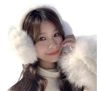 DJSKLDF Paraorecchie Women Autumn Winter Earmuffs Men Ear Warmer Plush Solid Color Adjustable Foldable Muffs Earflap Cover(Circle style)