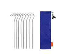 DJSKLDF Picchetti da Tenda 3.0 * 165mm Ultralight Camping Accessories Titanium Alloy Tent Stake Pegs with Hook(8pcs Titanium)