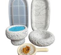 DJSKLDF Stampi in Silicone per Ali d'Angelo Muffa Artificiale del Vassoio di stoccaggio Cemento DIY della Muffa Tazza Candela Roccia(9.5 * 7.2 * 6cm)