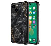 DJSOK Compatibile con custodia per iPhone 14 case classiche Black Natural Marble Pattern IPhone 14 Case per Man Boys Girls Dual Layer Shock Auroof Ai