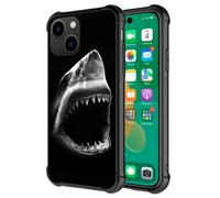 DJSOK Compatibile con custodia per iPhone 14 Plus Shark iPhone 14 Plus per Man Boys Girls Dual Layer Shock Aurooff Cover Design Apple Cover