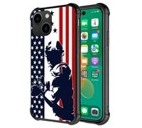 DJSOK Compatibile con custodia per iPhone 14 Pro Red and Blue American Flag Football IPhone 14 Pro per Man Boys Girls Dual Layer Shock Auroof Aipro R