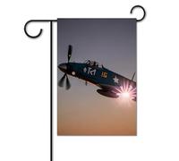 DJUETRUI Bandiera da giardino 31 x 46 cm verticale doppia faccia esterna bandiera di benvenuto aerei della seconda guerra mondiale bandiera decorativa da giardino piccola bandiera da giardino in iuta