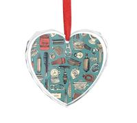 DJUETRUI Barber Shop, ciondolo a forma di cuore in cristallo trasparente, romantico, decorazione da appendere per fai da te, regalo per casa, finestra, auto, festa di nozze, ornamento da appendere a