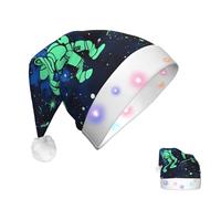 DJUETRUI Cappello di Babbo Natale che si illumina al buio cappelli di Natale per adulti morbido cappello di Babbo Natale con luci a LED Cappello di Natale