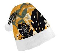 DJUETRUI Cappello di Babbo Natale divertente cappello di Natale a forma di foglia cappelli di Natale per adulti morbido peluche cappello di Babbo Natale comfort cappello di Natale