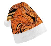 DJUETRUI Cappello di Babbo Natale divertente cappello di Natale arancione tigre stampa cappelli di Natale per adulti morbido peluche cappello di Babbo Natale comfort cappello di Natale