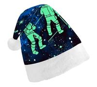 DJUETRUI Cappello di Babbo Natale divertente cappello di Natale bagliore nel buio cappelli di Natale per adulti morbido peluche cappello di Babbo Natale comfort cappello di Natale