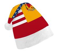 DJUETRUI Cappello di Babbo Natale divertente cappello di Natale bandiera americana Spagna cappelli di Natale per adulti morbido peluche cappello di Babbo Natale comfort cappello di Natale