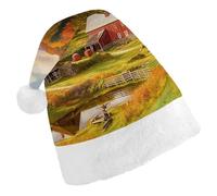 DJUETRUI Cappello di Babbo Natale divertente cappello di Natale country fattoria cappelli di Natale per adulti morbido peluche cappello di Babbo Natale comfort cappello di Natale