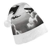 DJUETRUI Cappello di Babbo Natale divertente cappello di Natale della guerra mondiale cappelli per adulti morbido peluche cappello di Babbo Natale comfort cappello di Natale