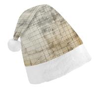 DJUETRUI Cappello di Babbo Natale divertente cappello di Natale grande griglia modello cappelli di Natale per adulti morbido peluche cappello di Babbo Natale comfort cappello di Natale