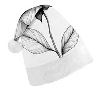 DJUETRUI Cappello di Babbo Natale divertente cappello di Natale schizzo stile fiore cappelli di Natale per adulti morbido peluche cappello di Babbo Natale comfort cappello di Natale
