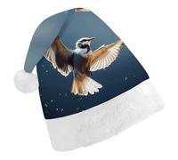DJUETRUI Cappello di Babbo Natale divertente cappello di Natale uccello migrazione cappelli di Natale per adulti morbido peluche cappello di Babbo Natale comfort cappello di Natale