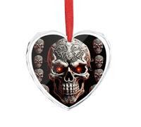 DJUETRUI Ciondolo a forma di teschio malvagio in cristallo trasparente a forma di cuore, romantico, decorazione da appendere per fai da te, regalo per casa, finestra, auto, festa di nozze, ornamento