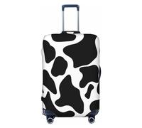 DJUETRUI Copertura per bagagli a macchia di mucca, elastica, antigraffio, per valigie da viaggio, lavabile, antipolvere, adatta per bagagli da 45 a 81 cm, taglia M, colore nero