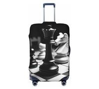 DJUETRUI Copertura per bagagli a scacchi bianchi e neri Copertura elastica per valigie da viaggio, antigraffio, lavabile, antipolvere, adatta per bagagli da 45-81 cm