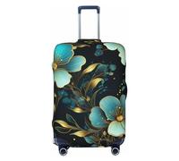 DJUETRUI Copertura per bagagli con bellissimi fiori blu, elastica, antigraffio, per valigie da viaggio, lavabile, antipolvere, adatta per bagagli da 45,7 a 81,7 cm