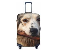 DJUETRUI Copertura per bagagli con cane appoggiato a un bastone, elastica, antigraffio, per valigie da viaggio, lavabile, antipolvere, adatta per bagagli da 45-81 cm