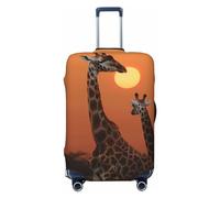 DJUETRUI Copertura per bagagli con giraffa al tramonto, elastica, antigraffio, per valigie da viaggio, lavabile, antipolvere, adatta per bagagli da 45-81 cm