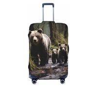 DJUETRUI Copertura per bagagli con mamma orso e i suoi cuccioli, copertura elastica per valigia, antigraffio, lavabile, antipolvere, adatta per bagagli da 45,7 a 81,7 cm