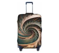 DJUETRUI Copertura per bagagli con motivo a spirale, elastica, antigraffio, per valigie da viaggio, lavabile, antipolvere, adatta per bagagli da 45-81 cm, Nero, Large